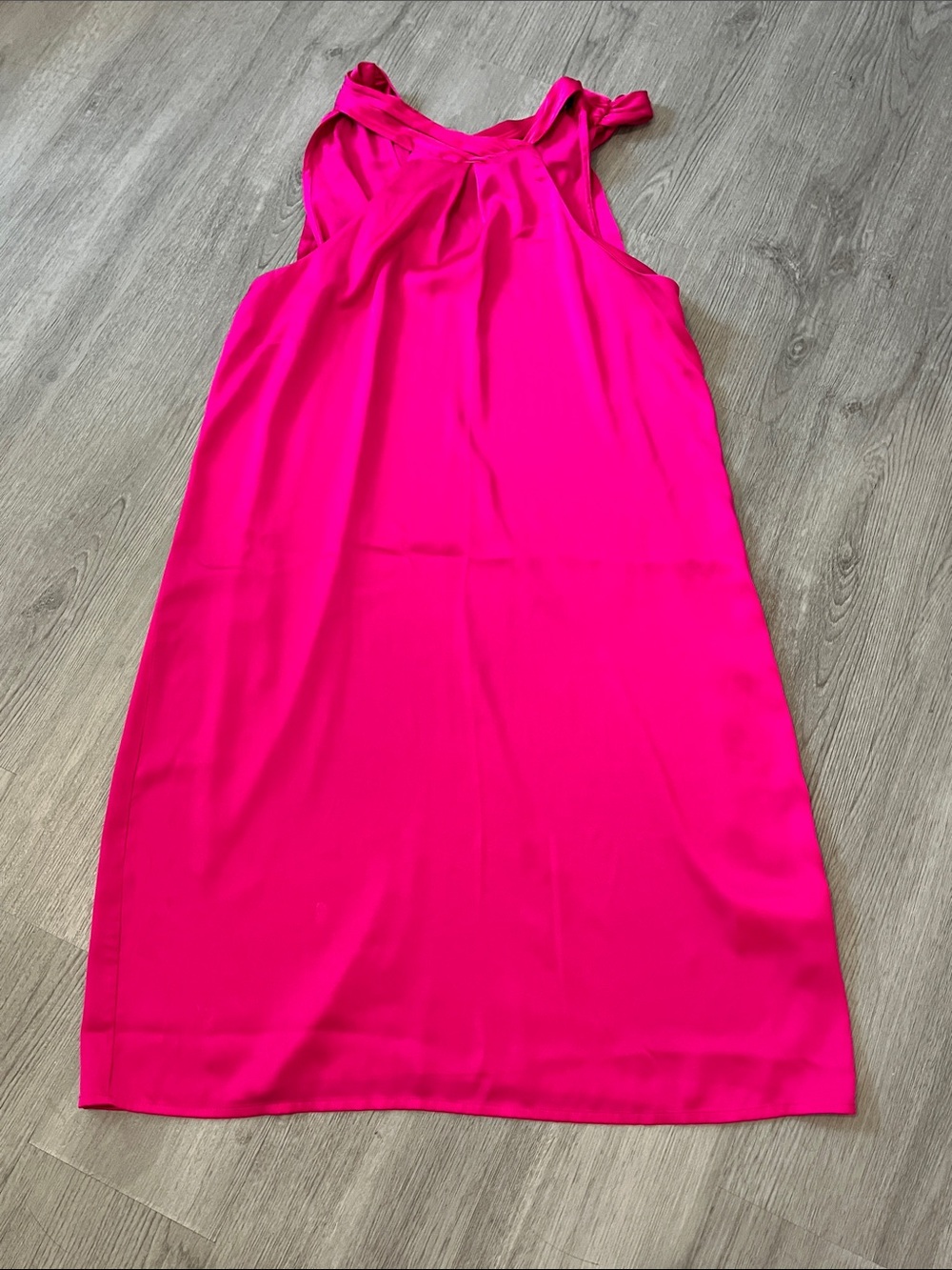 Express Hot Pink Sleeveless Midi Shift Dress